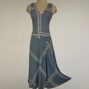 Elegant Blue Sleeveless Dress